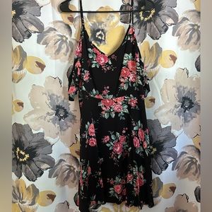 F21+ Off the Shoulder, Spaghetti Strap Floral Dress PLUS SIZE